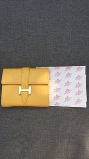 Leuke gele VEGAN LEATHER portemonnee met verl vakjes, Ophalen of Verzenden, Nieuw, Geel, Overige merken