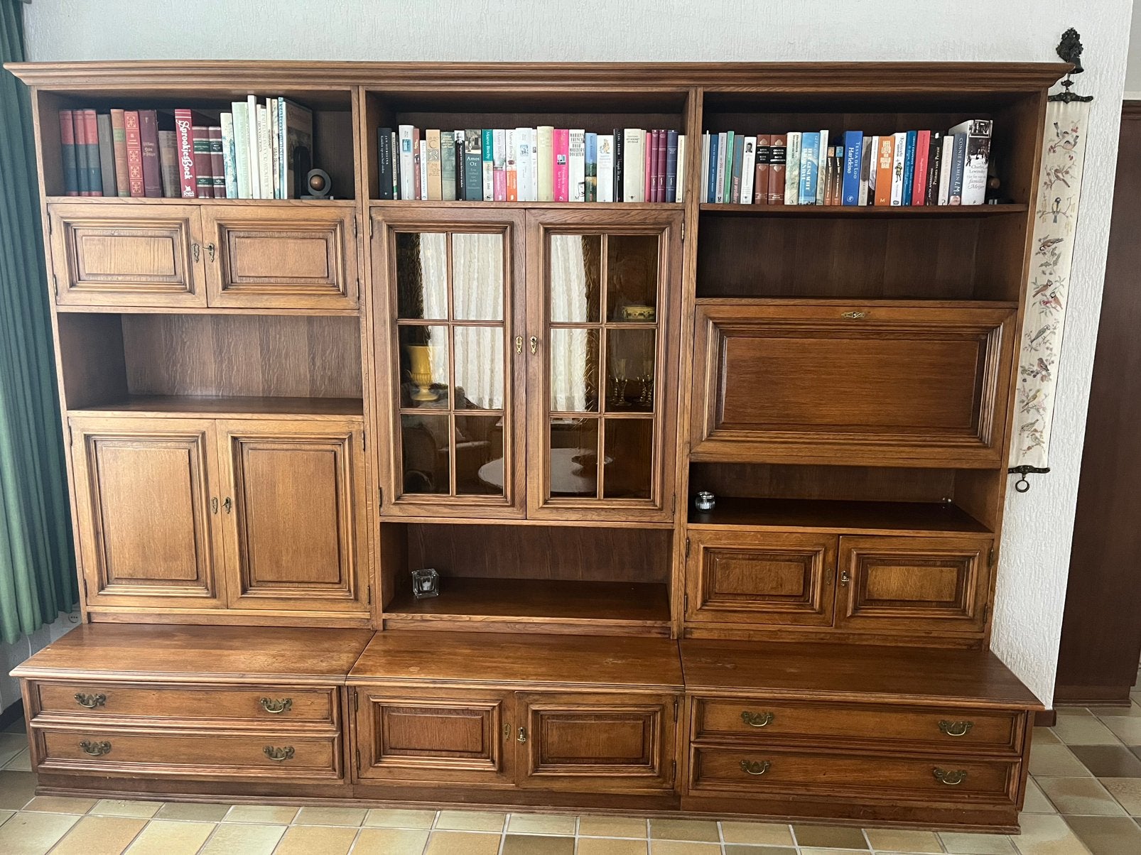 Castle Furniture Prachtig Massief Eiken wandmeubel, Ophalen, 250 tot 300 cm, 200 cm of meer, Eikenhout