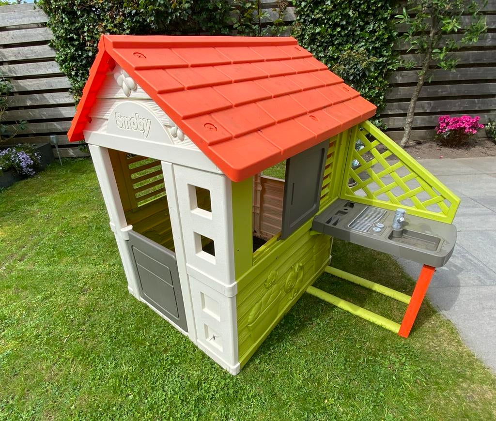 Smoby Speelhuisje met Keuken, Kinderen en Baby's, Speelgoed | Buiten | Speelhuisjes, Ophalen, Gebruikt, Kunststof