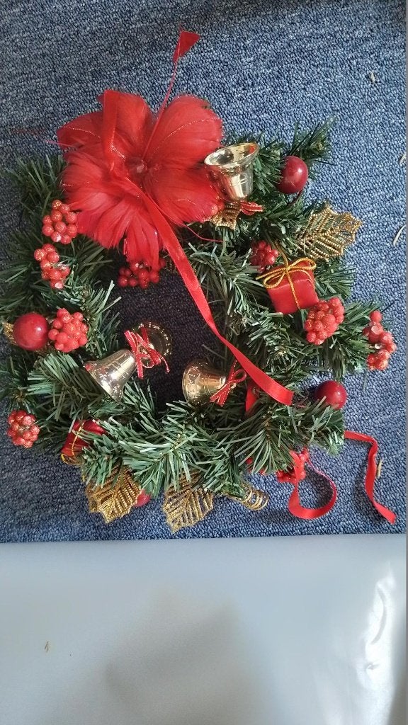 deurkrans / raamkrans / kerstkrans van kunstgroen, Ophalen of Verzenden, Gebruikt