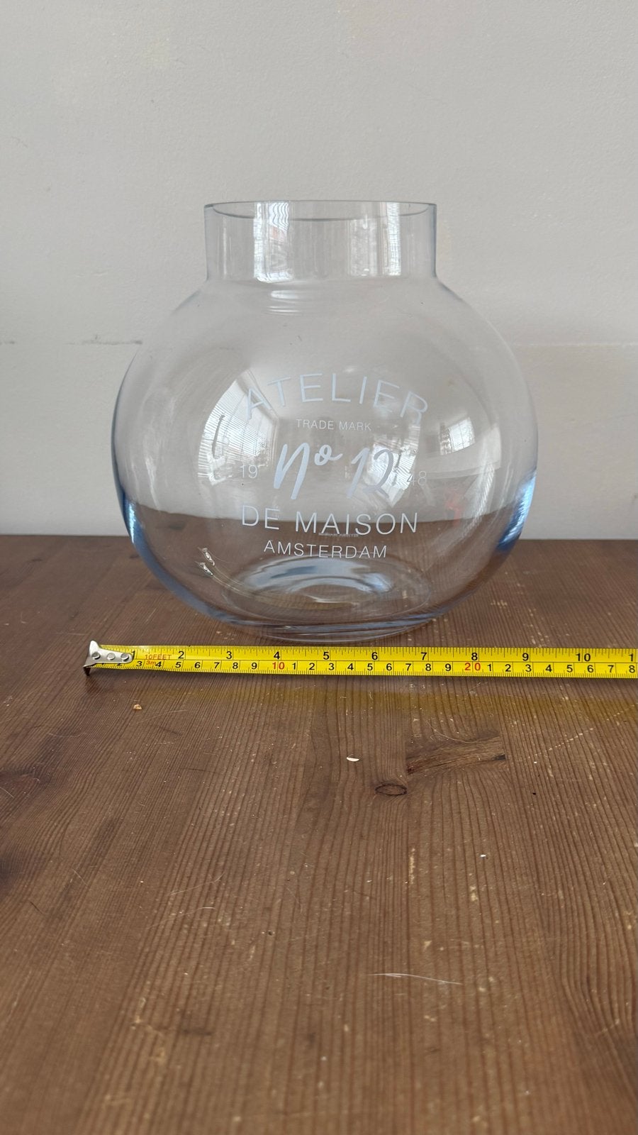 Rivièra Maison Atelier No 12 Vaas - Zo goed als nieuw, Ophalen of Verzenden, Zo goed als nieuw, Transparant, Glas