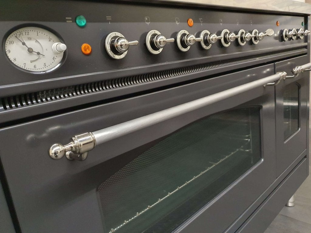 Luxe Boretti gasfornuis 120cm antraciet + rvs Coupe De Fue, Niet ingevuld, 60 cm of meer, Niet ingevuld, Ophalen of Verzenden