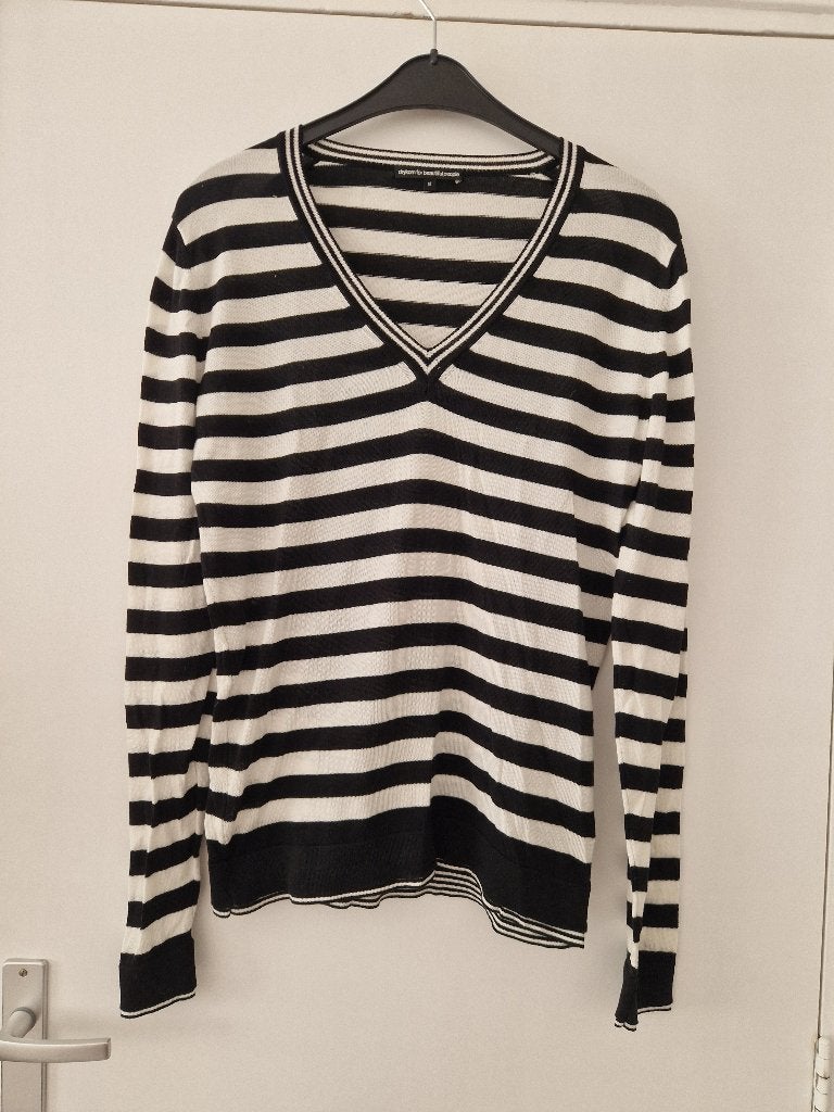 Een gestreepte trui van Drykorn  Maat M met V-hals, Kleding | Dames, Truien en Vesten, Maat 38/40 (M), Drykorn, Meerkleurig, Nieuw