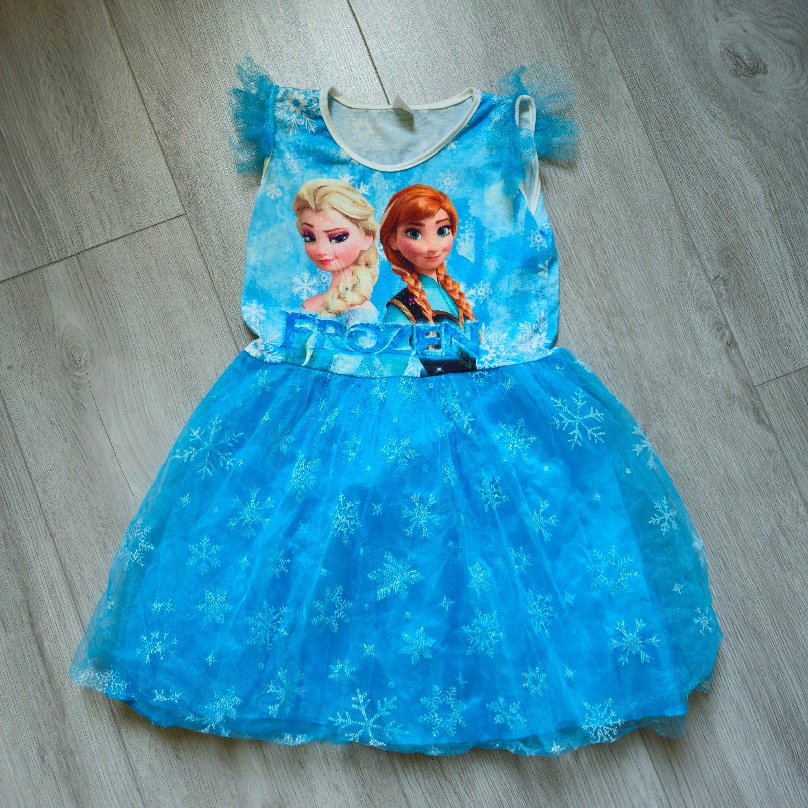 Frozen Elsa & Anna jurk maat 134, Ophalen of Verzenden, Zo goed als nieuw, Meisje, Jurk of Rok