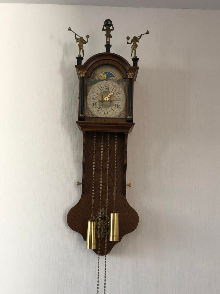 Staartklok met gewichten, Ophalen