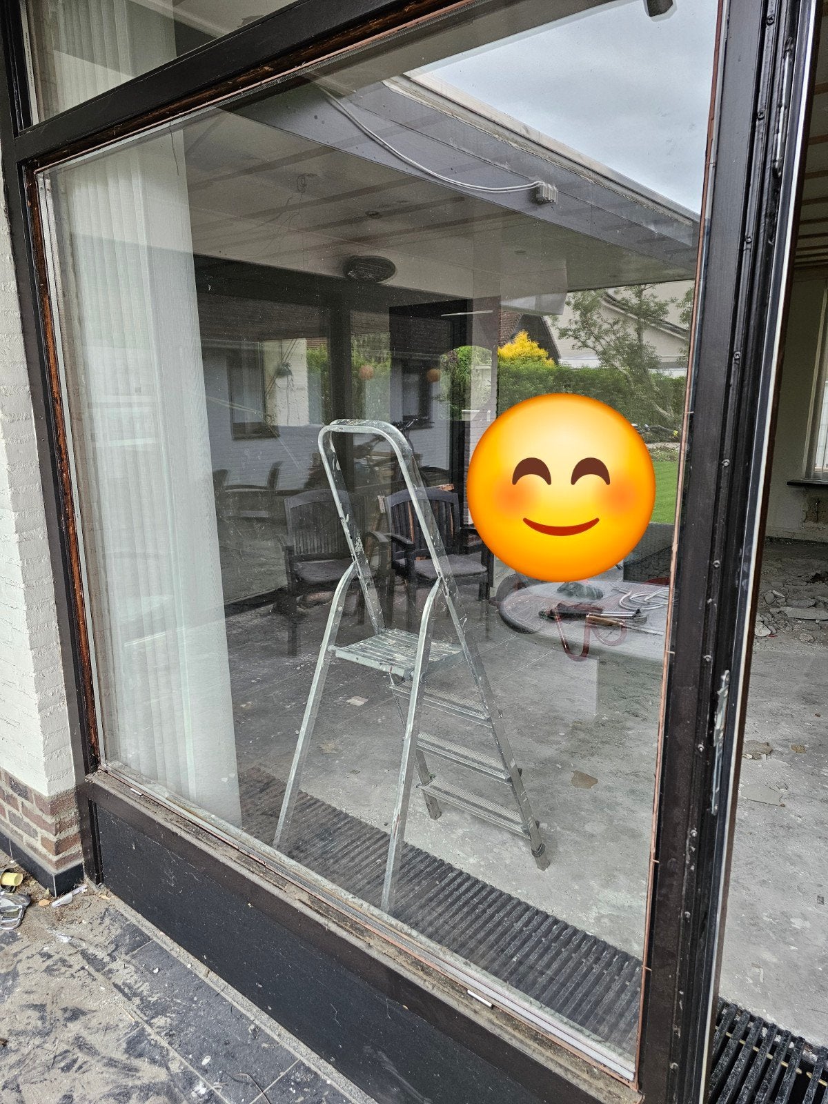 Zware achterdeur/buitendeur met glas, HR++ ruit, Ophalen, Gebruikt, 80 tot 100 cm, Buitendeur