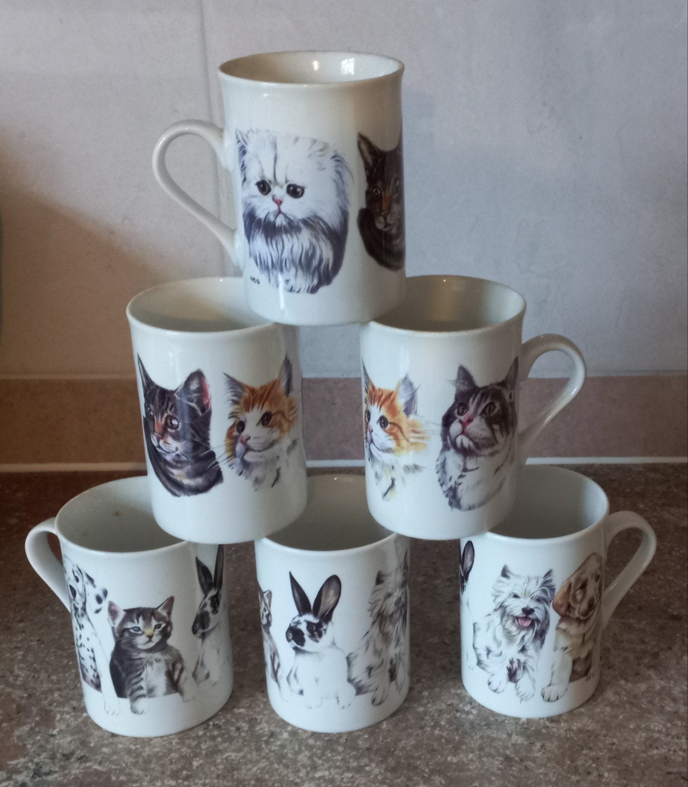 Set leuke mokken, Zo goed als nieuw, Overige stijlen, Aardewerk, Mok