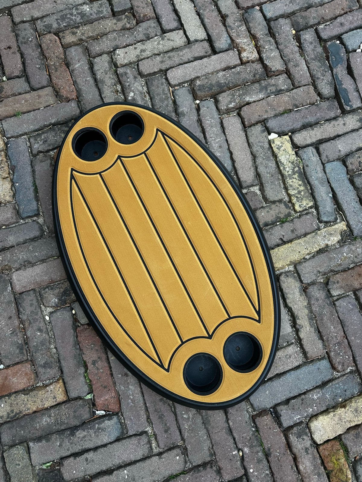 Ovale Boottafel met Foam Teak Inleg en Bekerhouders, Ophalen, Nieuw, Interieur en Kussens