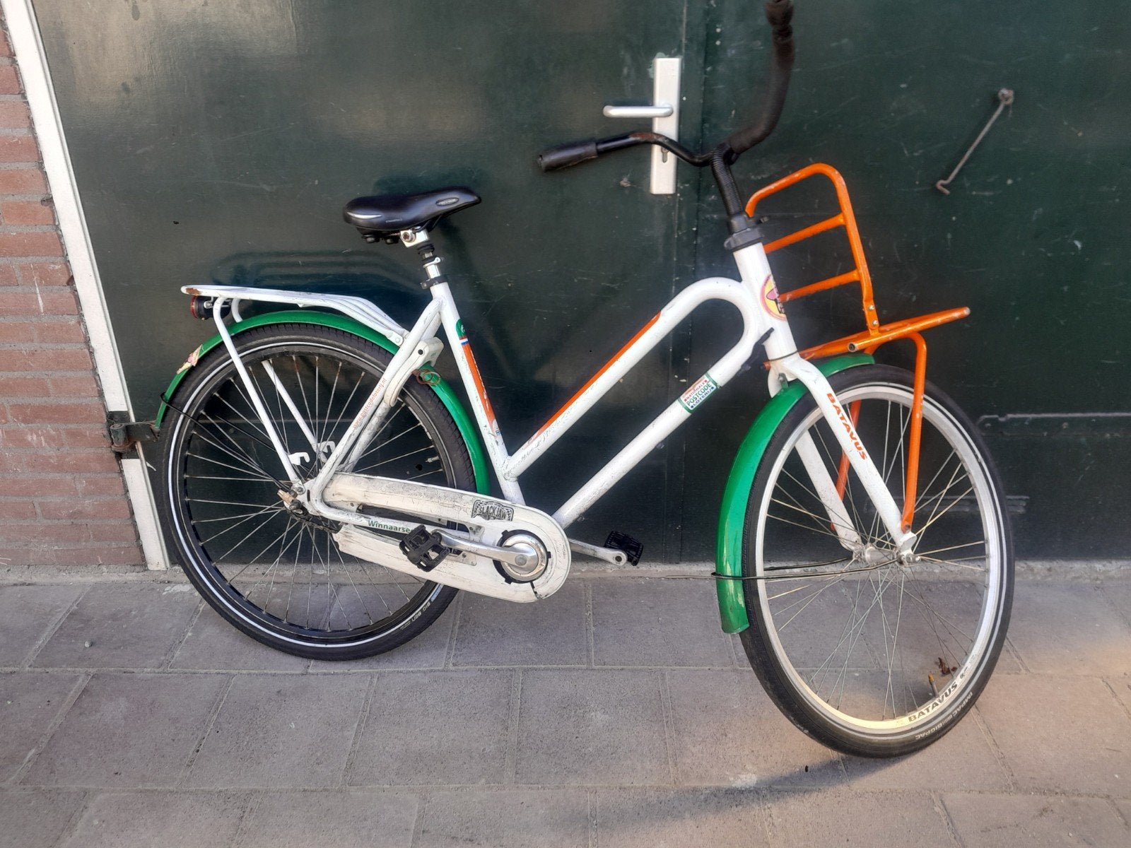 damesfiets met terugtraprem en voordrager, Fietsen en Brommers, Fietsen | Dames | Damesfietsen, 53 tot 56 cm, Ophalen of Verzenden