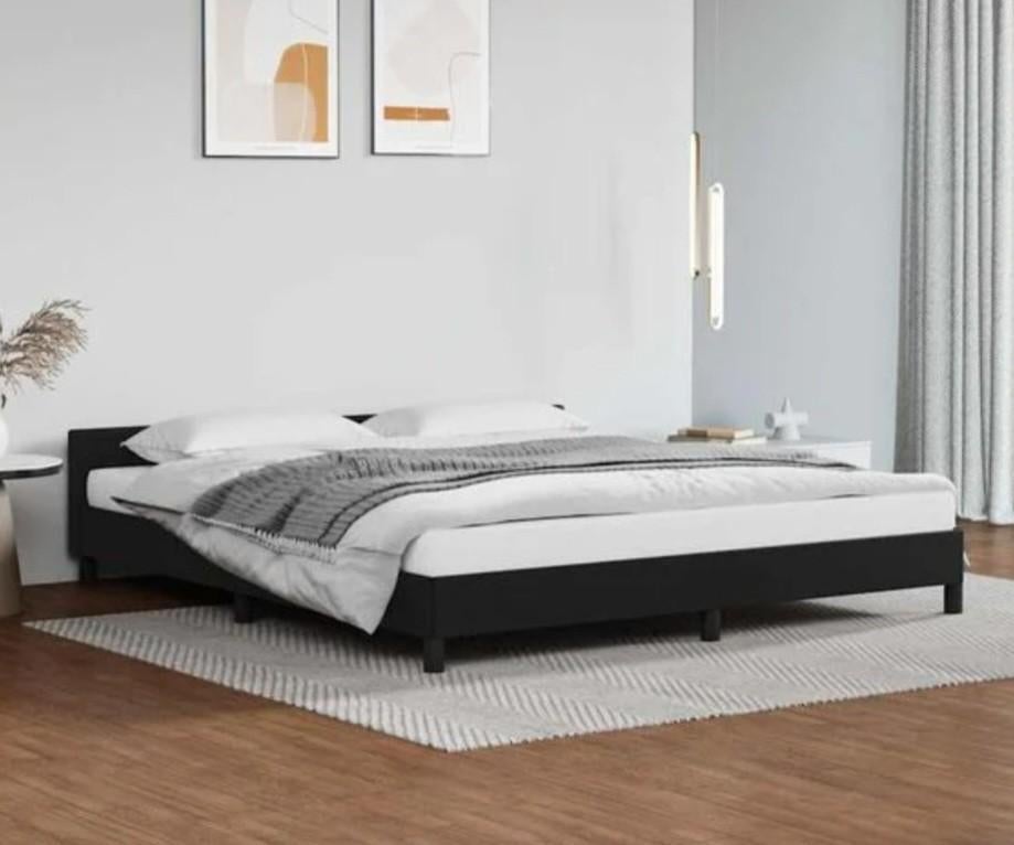 Stoffen bedframe 180x200, Ophalen, Zwart, Tweepersoons, 180 cm