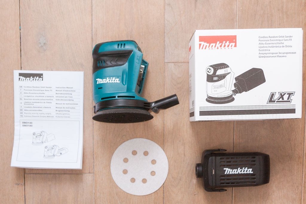 Makita DBO180 18v accu 125mm excentrische schuurmachine body, Info@makita.nl, Makita, Nieuw, Excentrische schuurmachine