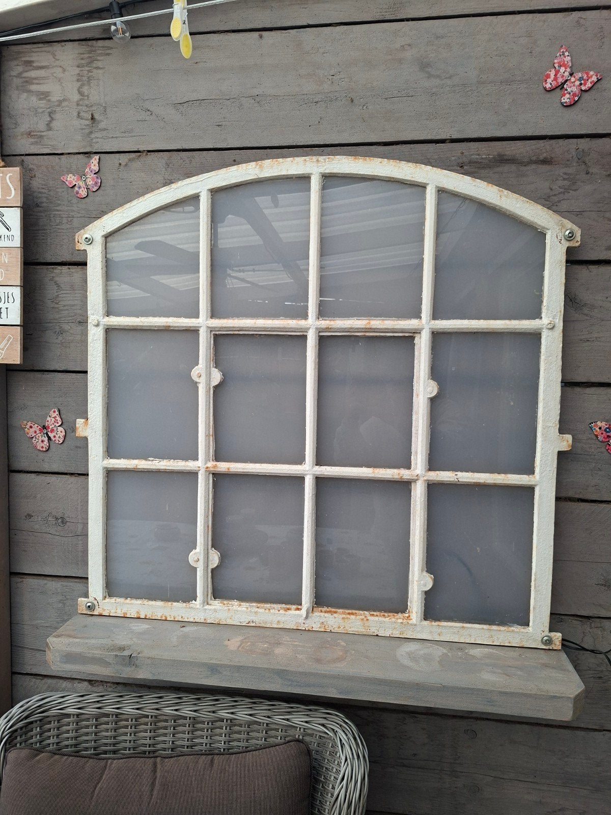 Decoratief gietijzeren raam 95x95 cm, Tuin en Terras, Ophalen, Gebruikt