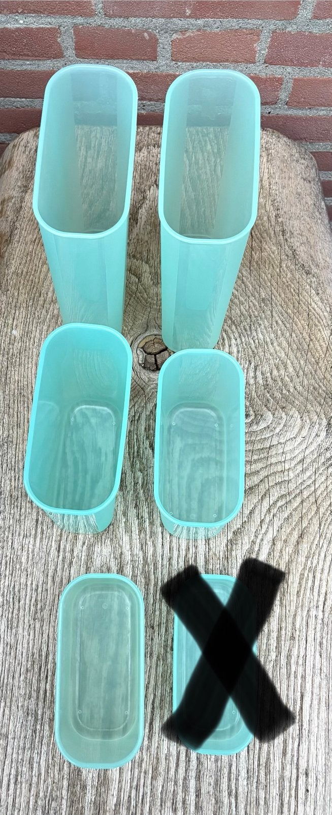 Mooie praktische voorraadbussenset Tupperware, Bewaardoos, Blauw, Ophalen of Verzenden, Zo goed als nieuw