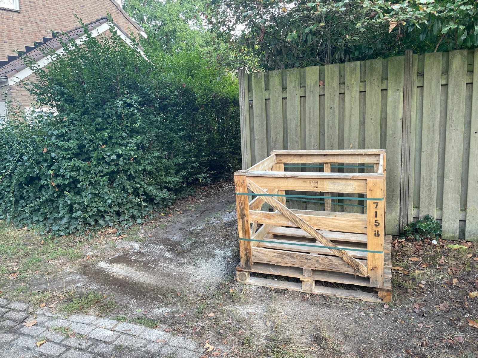 Pallet met houten krat - Ideaal voor opslag of decoratie, Ophalen, Gebruikt, 100 cm of meer, 60 cm of meer