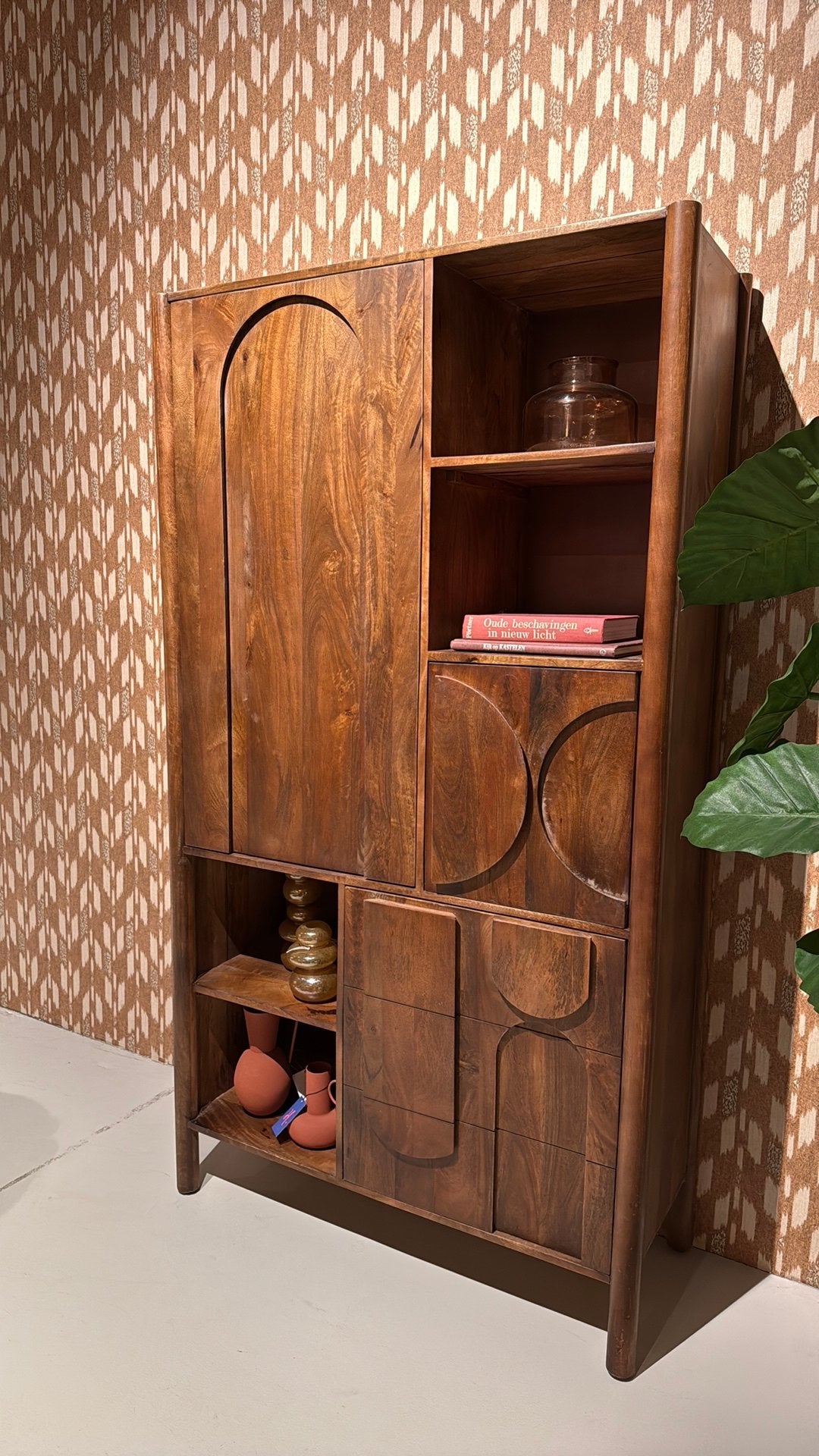 SHOWMODEL WOONSERIE MANGO HOUT MURCIA, Huis en Inrichting, Ophalen, Zo goed als nieuw, 150 tot 200 cm, 25 tot 50 cm