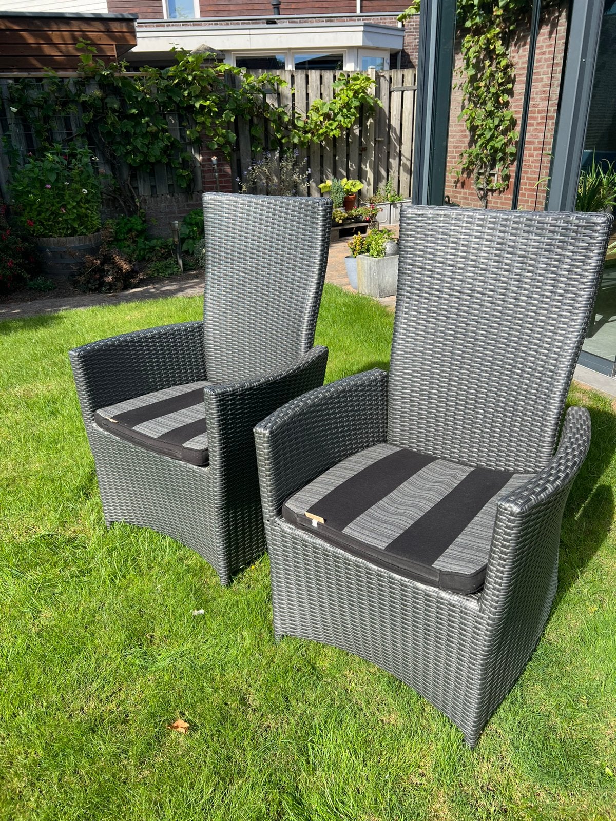 Tuinstoelen Bois le Duc met kussens 6x, Ophalen, Zo goed als nieuw