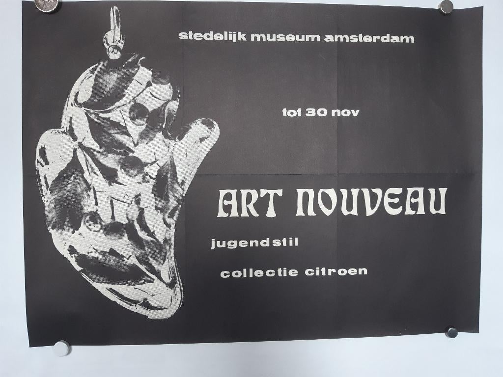 Originele poster Art Nouveau Stedelijk Museum Sandberg, Gebruikt, Verzenden, Rechthoekig Liggend, A1 t/m A3
