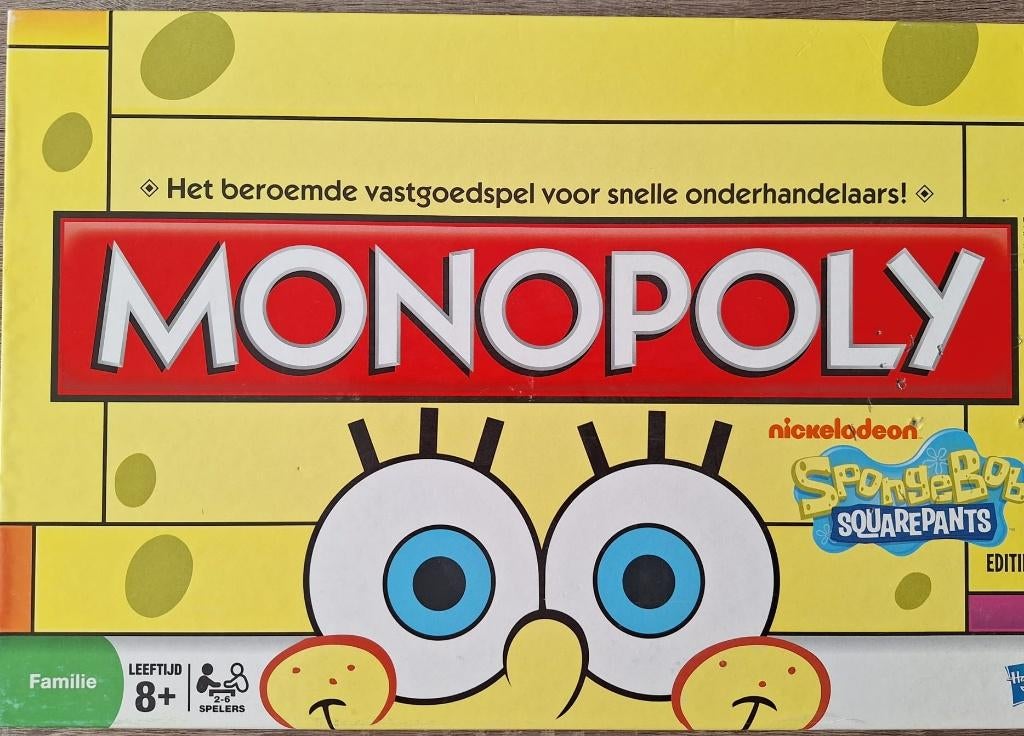 Monopoly Spongebob (Nickelodeon), Vijf spelers of meer, Ophalen of Verzenden, Zo goed als nieuw