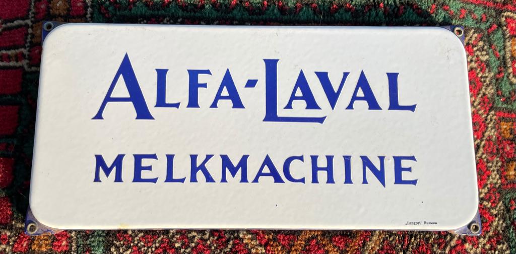 emaille reclame bord van Alfa-Laval , melkmachine., Verzamelen, Merken en Reclamevoorwerpen, Ophalen of Verzenden, Zo goed als nieuw