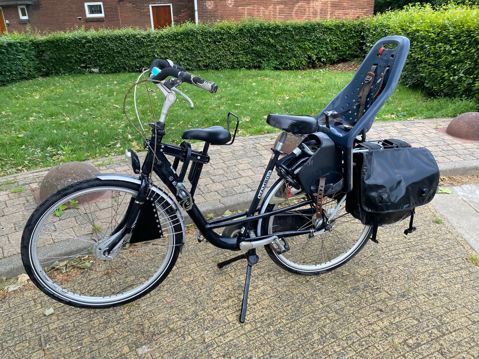 Batavus mambo Mamafiets met kinderzitjes en fietstassen, Ophalen, Versnellingen, Batavus, 53 tot 56 cm