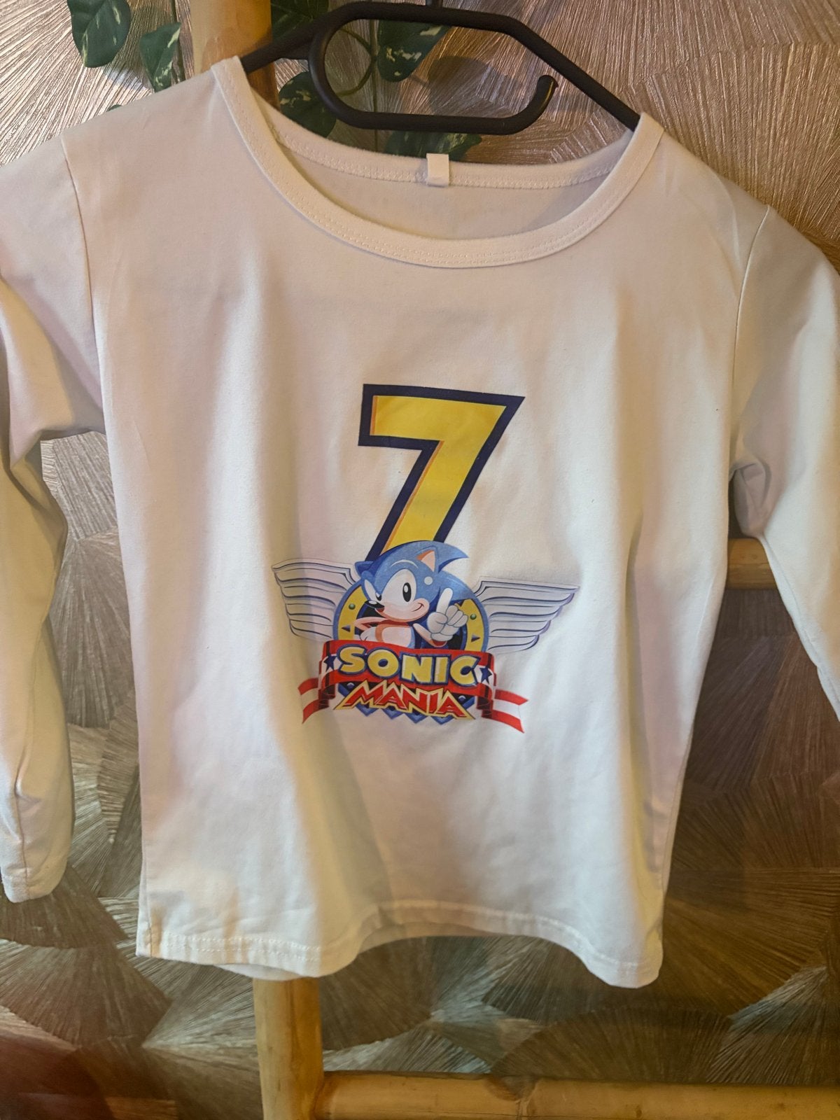 Jongens shirt Sonic Mania "7" - Maat 116, Ophalen of Verzenden, Gebruikt