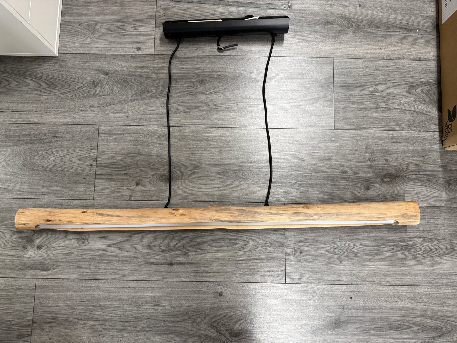 Grote Houten Boomstam Hanglamp - 120cm breed, Ophalen, Zo goed als nieuw, Hout