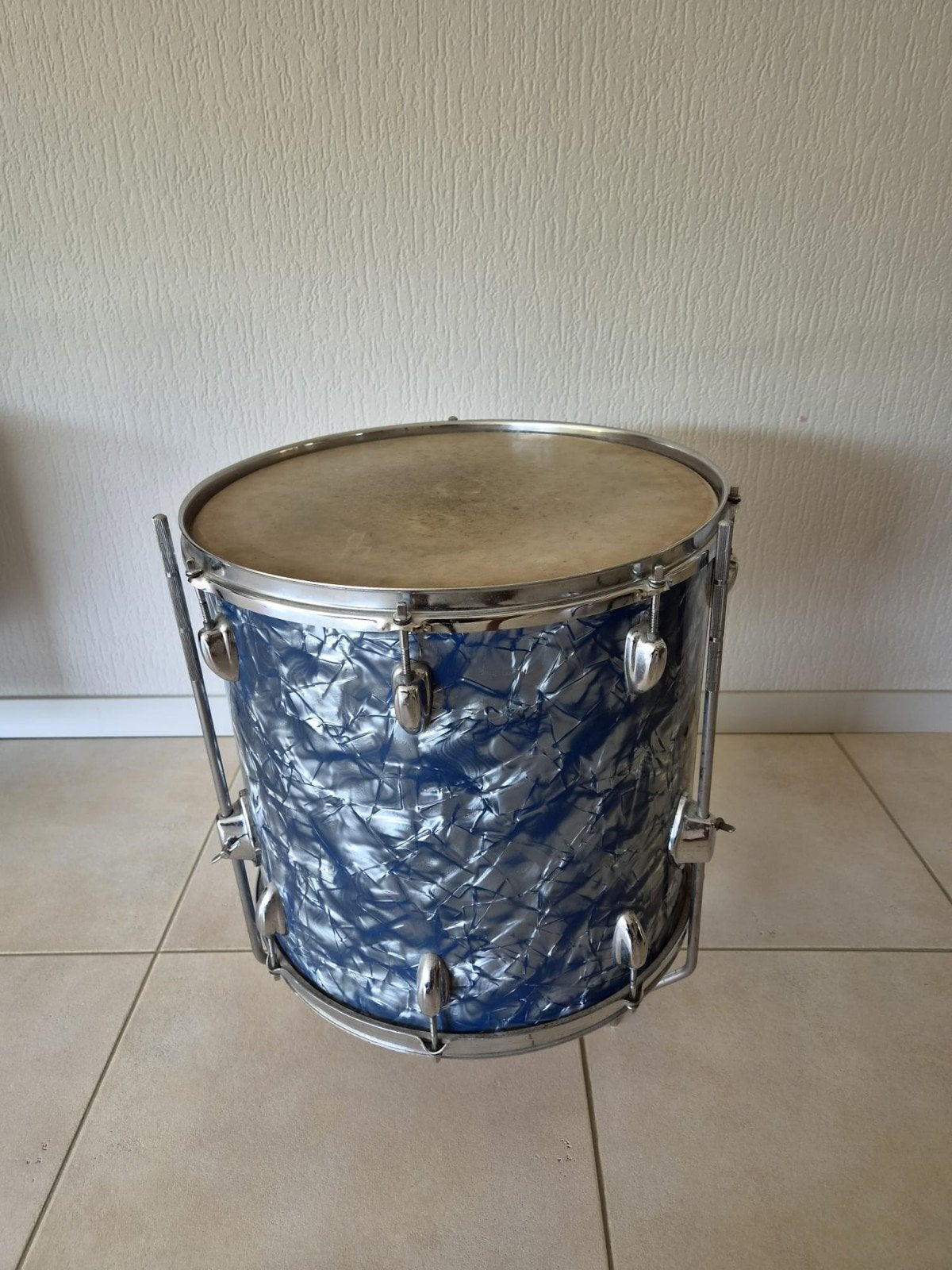 Vintage Floor Tom - Blauw Parelmoer - 43cm diameter, Ophalen, Gebruikt, Overige merken