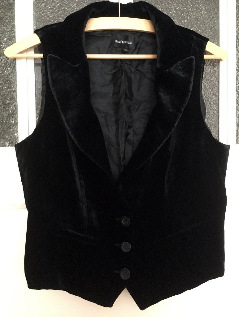 Mooie fluwelen gilet van Claudia Sträter, maat 38, NIEUW, Maat 38/40 (M), Zwart, Nieuw, Ophalen of Verzenden