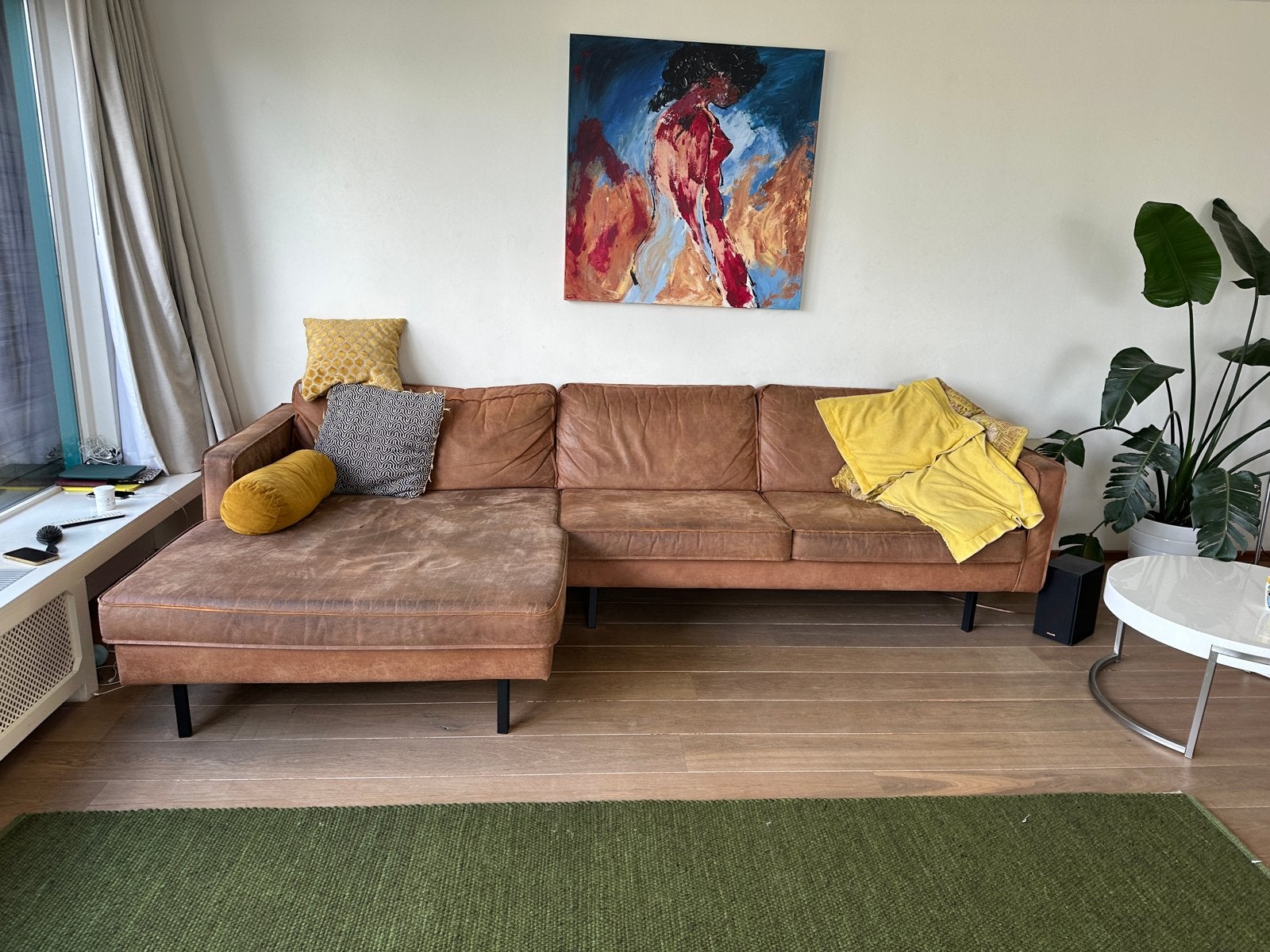 Rodeo bank chaise longue met gebruikssporen, Huis en Inrichting, Ophalen, 250 tot 300 cm, Gebruikt, Driepersoons