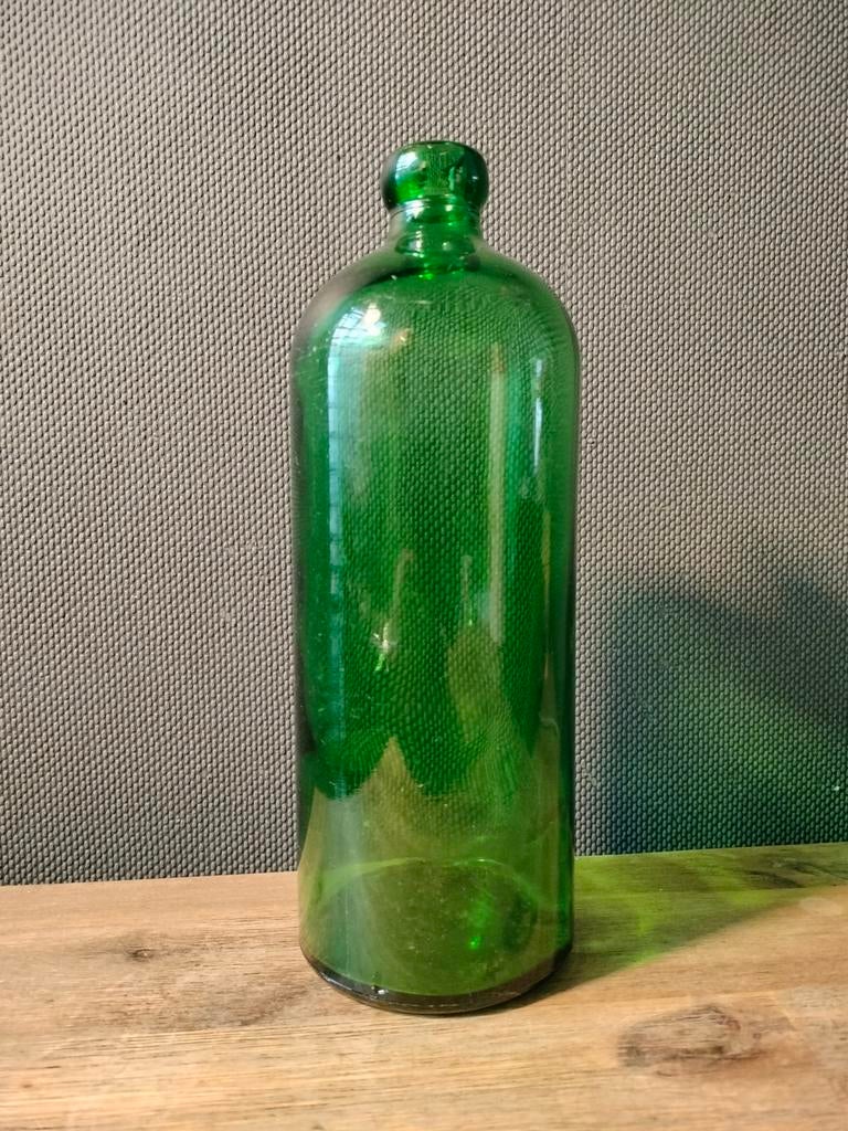 Antieke groene jenever fles, Ophalen of Verzenden