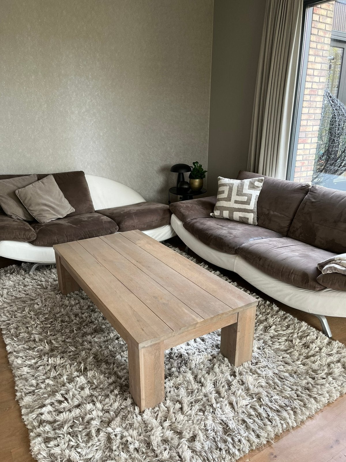 Houten salontafel, Huis en Inrichting, Banken | Complete zithoeken, Ophalen, Zo goed als nieuw