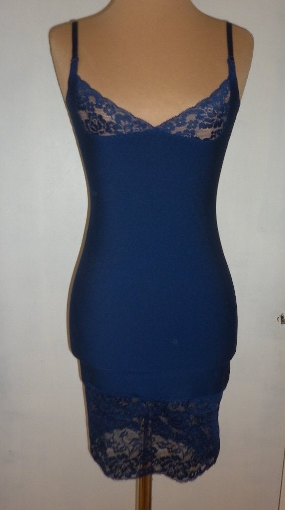 slipdress maat : small, Verzenden, Blauw, BH