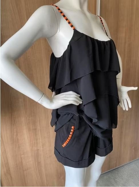 Glitz & Glamset set hes en broek mt. L, Kleding | Dames, Zwart, Maat 42/44 (L), Ophalen of Verzenden, Zo goed als nieuw