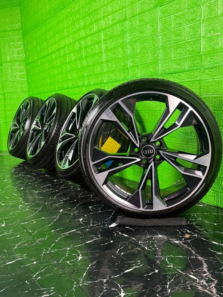 Originele Audi A5 S5 B9 Polygon velgen 20" 5x112 zomer 7mm, Niet ingevuld, Gebruikt, 265 mm, Banden en Velgen