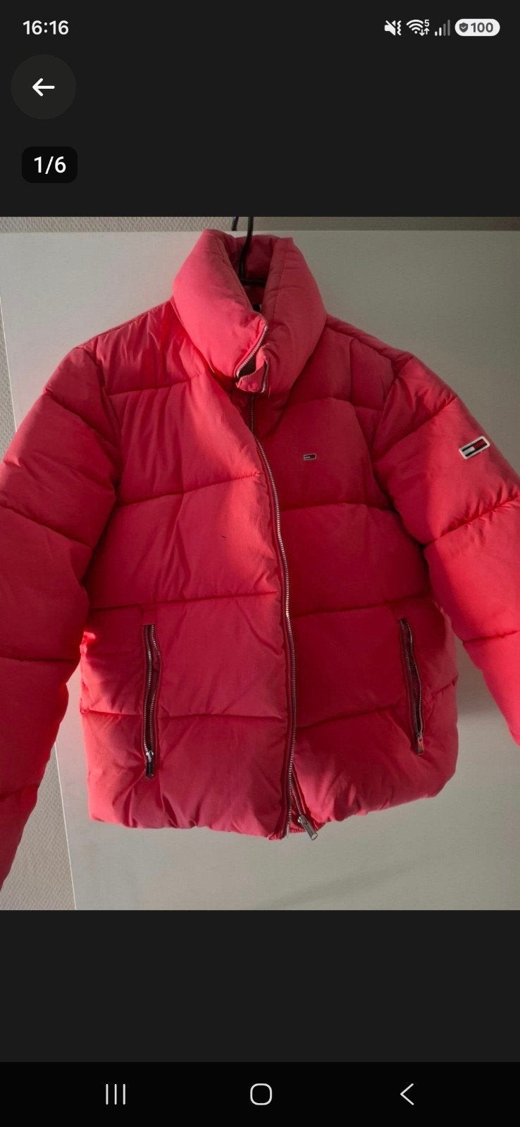 Tommy Jeans Puffer Jas - Rood, Maat 38/40 (M), Ophalen of Verzenden, Zo goed als nieuw, Rood