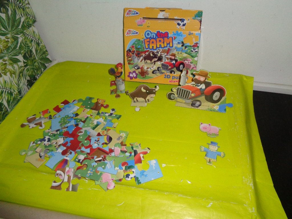 3D BOERDERIJ KINDERPUZZEL €0,35!, Ophalen, 10 tot 50 stukjes, Gebruikt