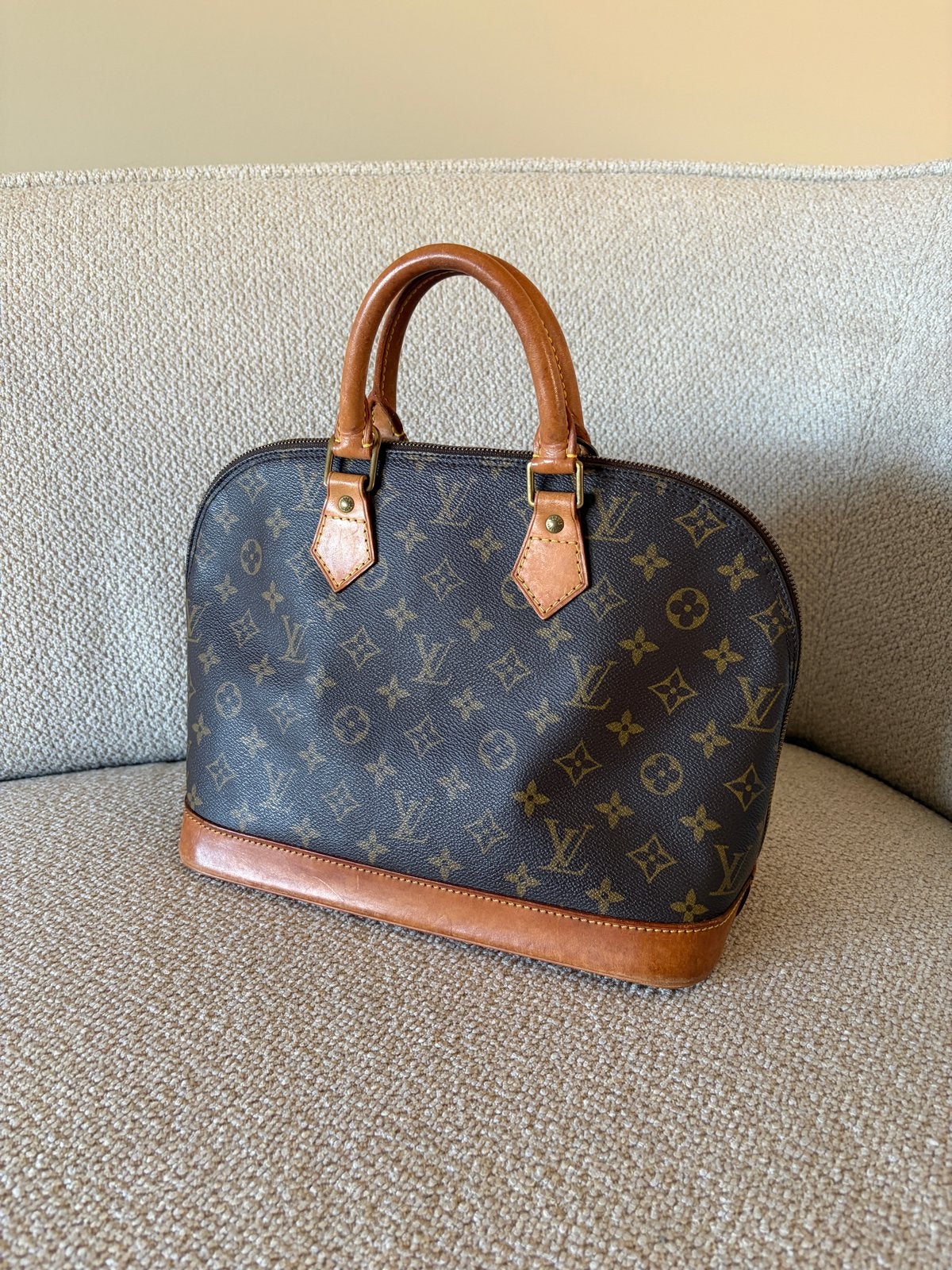 Louis Vuitton Alma PM Monogram, Sieraden, Tassen en Uiterlijk, Tassen | Damestassen, Ophalen of Verzenden, Gebruikt, Bruin, Handtas