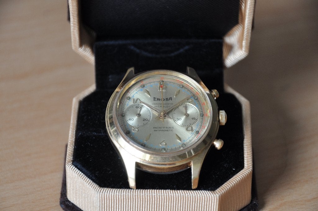 Chronograaf Landeron 248 goed lopend met kapotte kast, Overige merken, Overige materialen, 1930 tot 1960, Ophalen of Verzenden