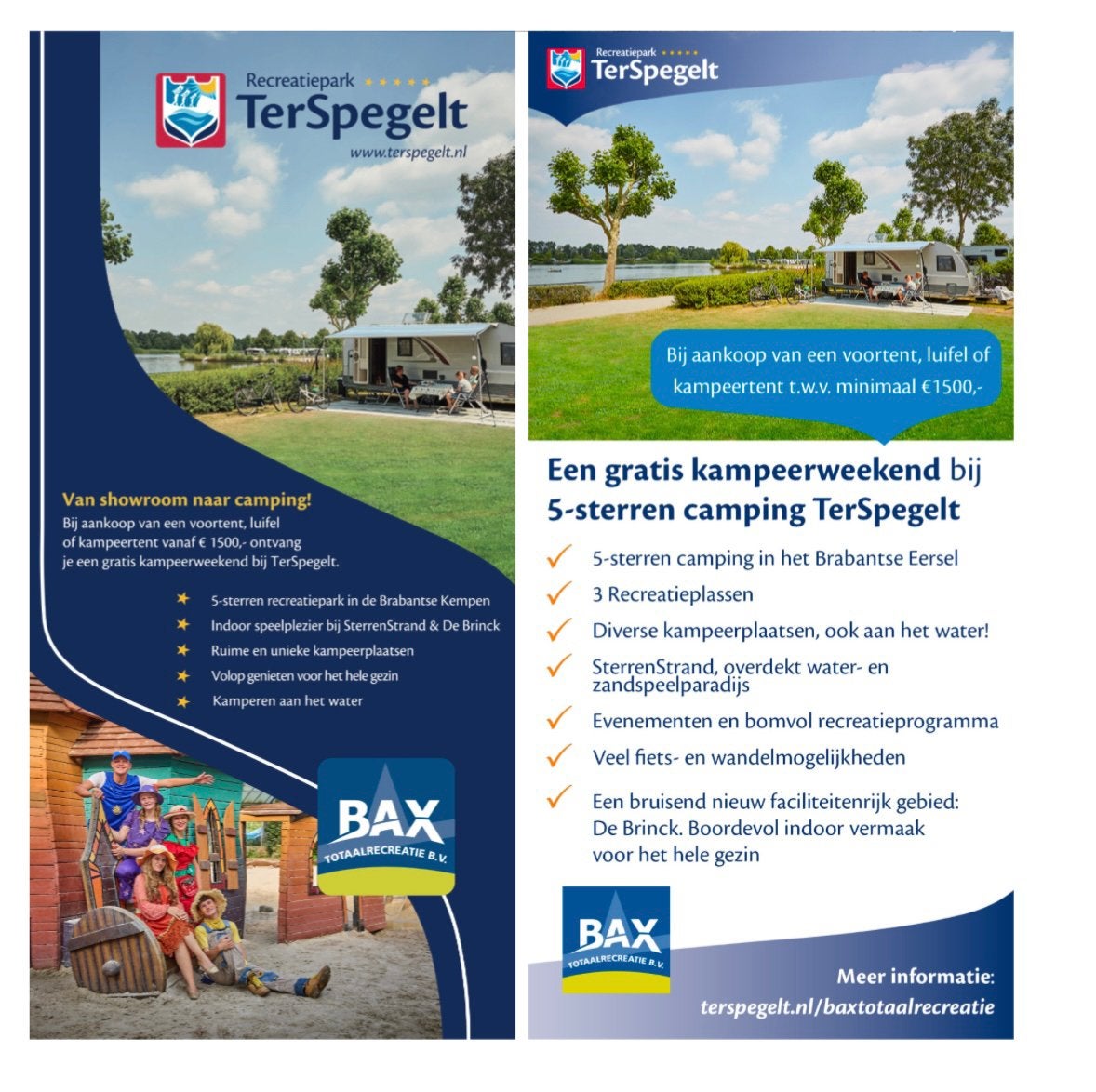 Cadeaubon gratis weekend kamperen TerSpegelt herfstvakantie, Drie personen of meer, Cadeaubon, Bungalowpark