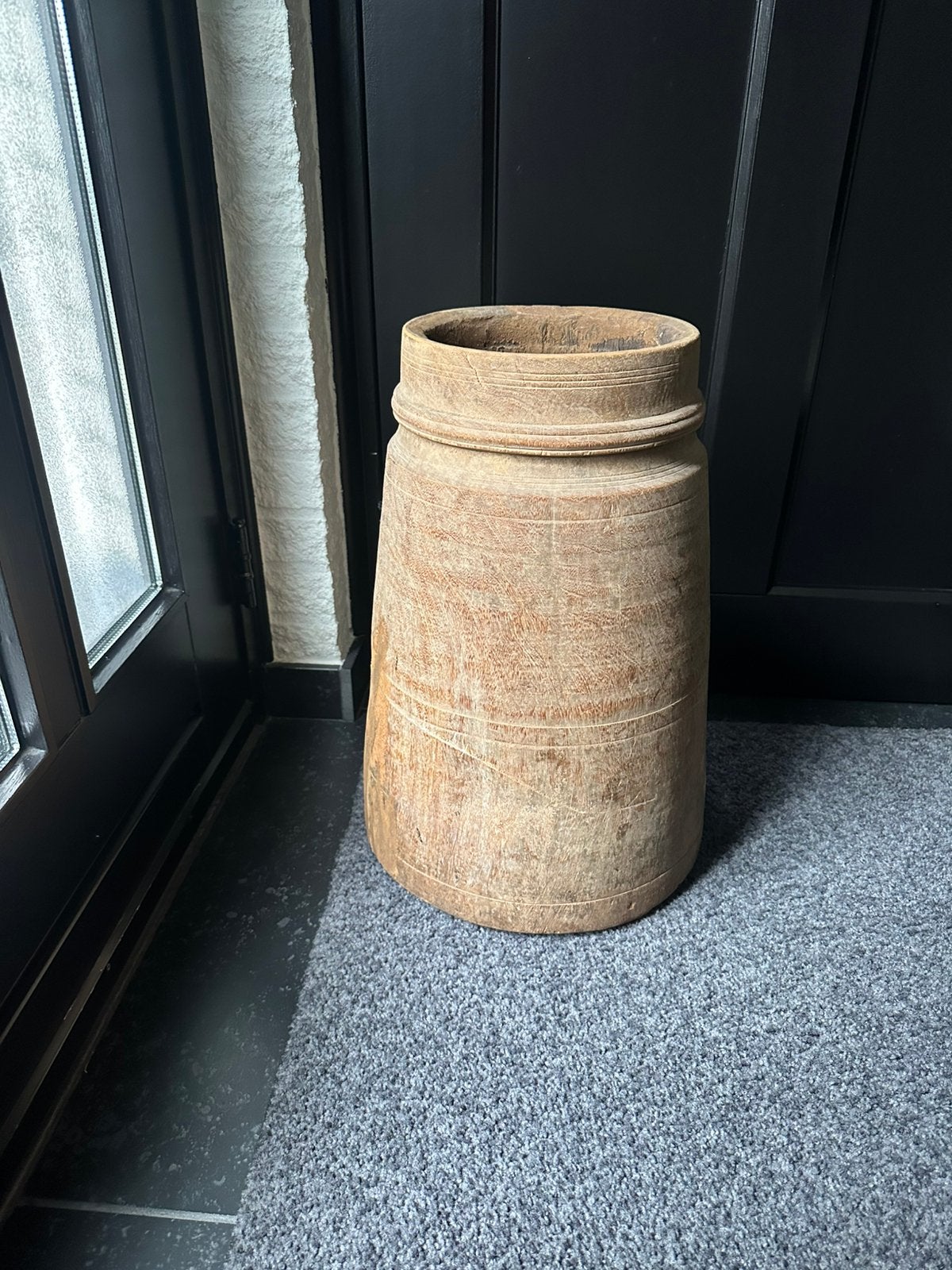 Nepalese houten XL pot, Ophalen, Zo goed als nieuw