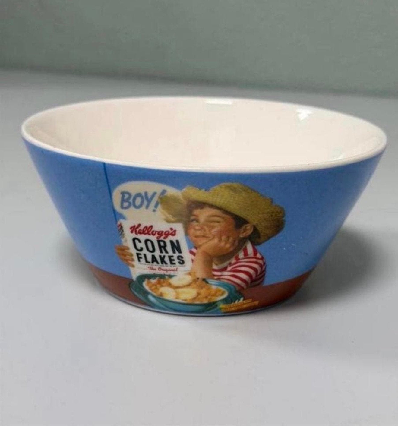 Vintage Kellogg’s Corn Flakes Ontbijtkom kom Kelloggs Bowl, Gebruiksvoorwerp, Zo goed als nieuw, K, K