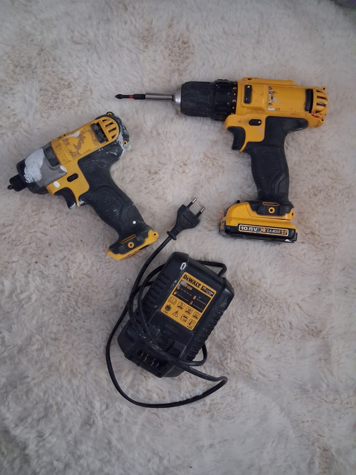DeWalt Boormachine en Slagmoersleutel Set, Gebruikt, Variabele snelheid, Ophalen of Verzenden, Boor- en Schroefmachine