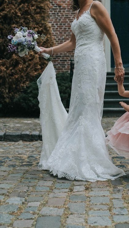 Pronovias trouwjurk mt 38 – prachtige kanten jurk met sleep, Ophalen, Trouwjurk, Wit, Pronovias