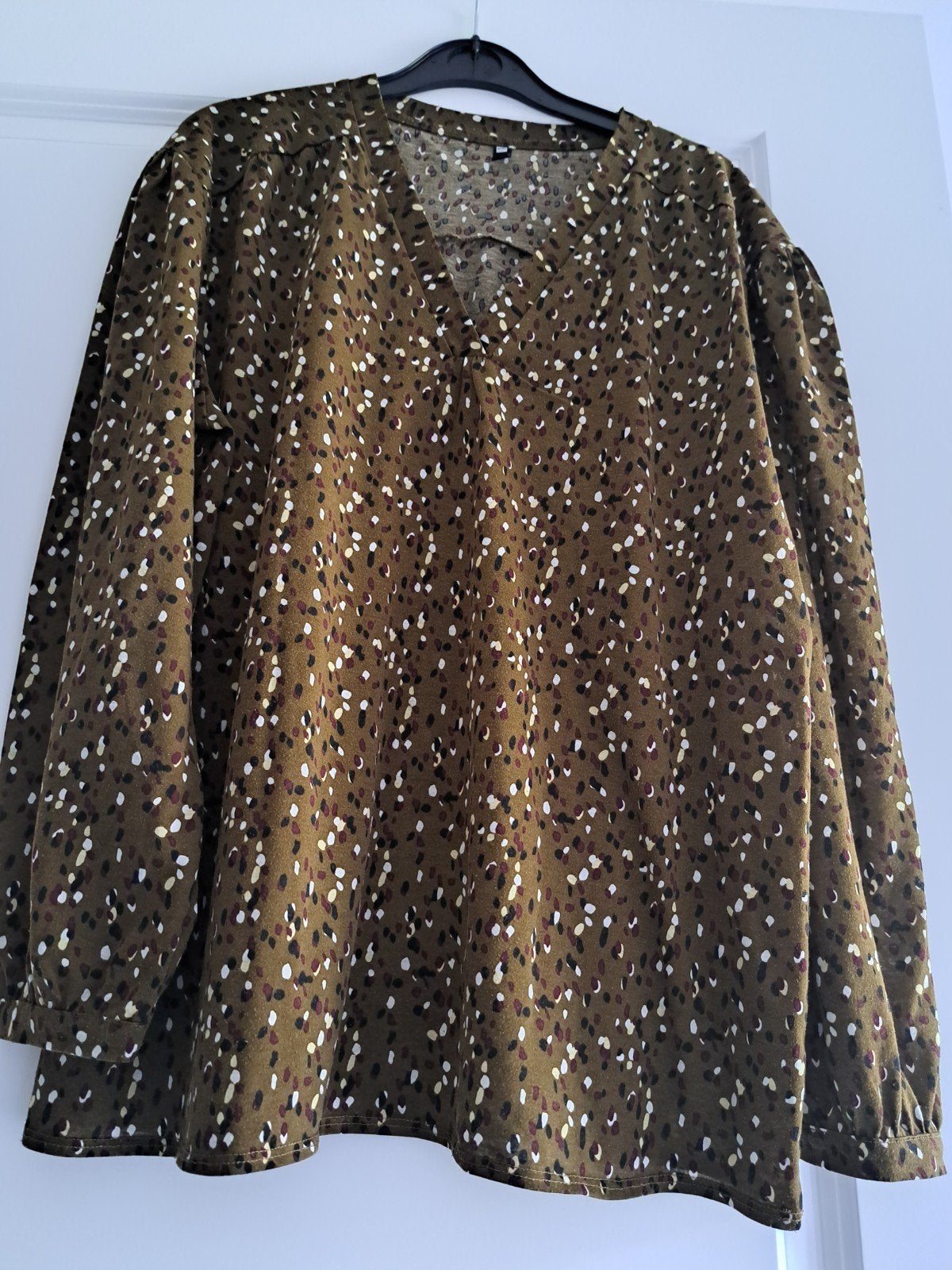 Hema shirt met 3/4 mouwen en stippenprint, Meerkleurig, Maat 42/44 (L), Ophalen of Verzenden, Korte mouw