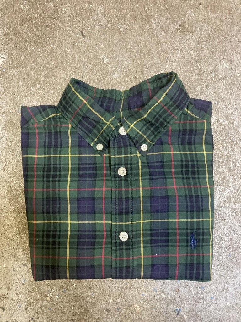 Ralph Lauren Overhemd – S - Oxford - Green Blocked, Halswijdte 38 (S) of kleiner, Ralph Lauren, Ophalen of Verzenden, Zo goed als nieuw