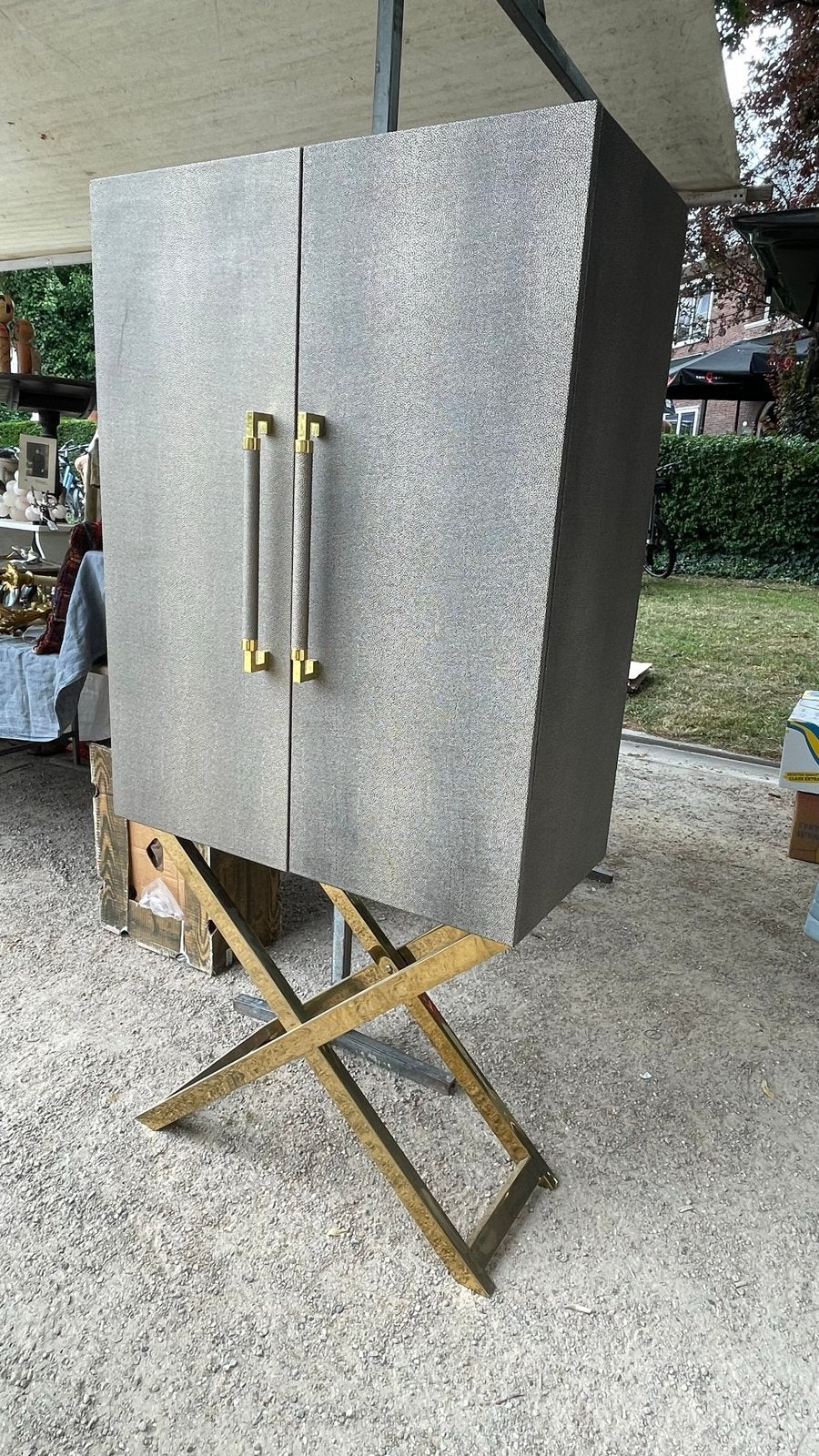 Hotel Chic kast Hollywood Regency Design Goud Gold+Shagreen, Ophalen, Home Decor, Zo goed als nieuw, Nvt