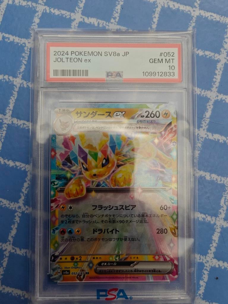 Pokemon Jolteon ex 052 PSA 10!, Ophalen of Verzenden, Zo goed als nieuw