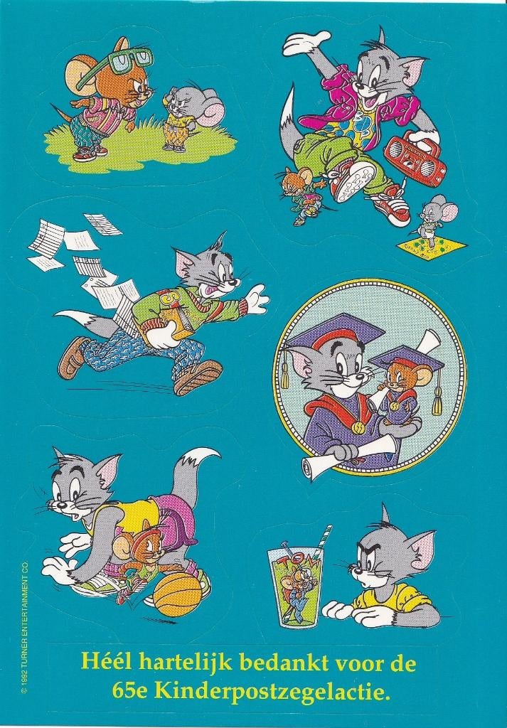 Stickervel 65e Kinderpostzegelactie – Tom en Jerry, Postzegels en Munten, Verzenden, Overige typen