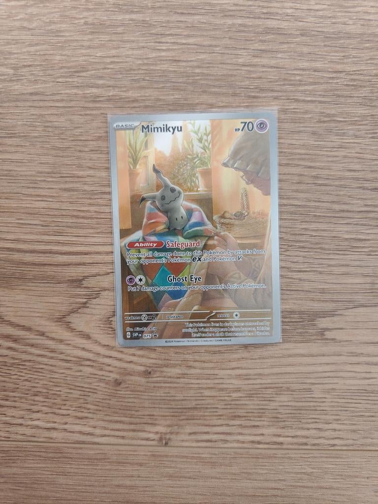Mimikyu 75 Pokemon Kaart - Full Art, Ophalen of Verzenden, Zo goed als nieuw, Losse kaart