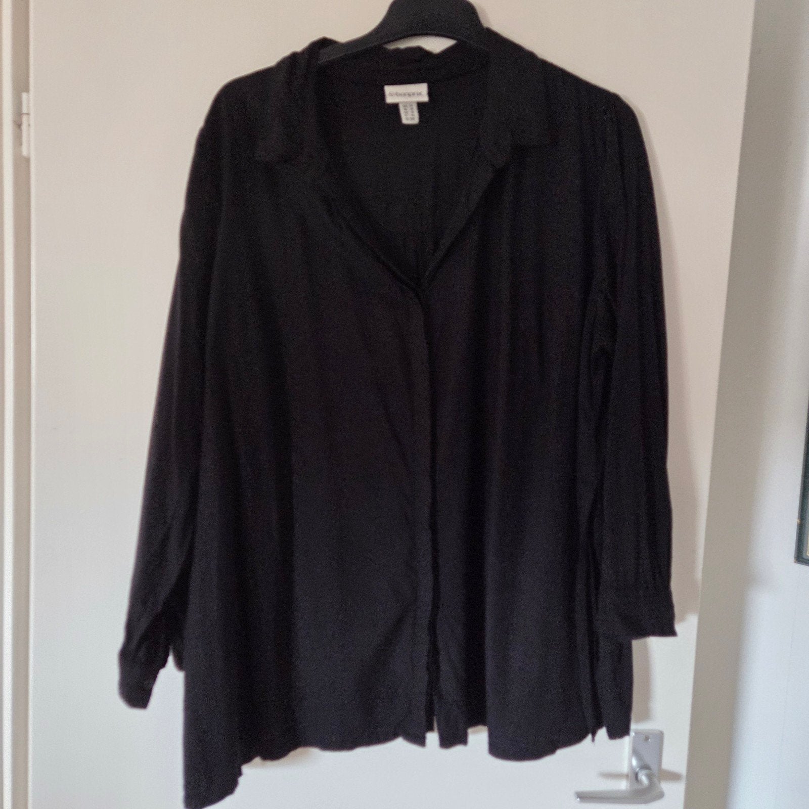 Zwarte blouse met split - Bonprix. maat 54, nieuw., Bonprix, Zwart, Maat 46/48 (XL) of groter, Ophalen of Verzenden